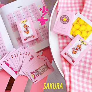 Bộ bài tây giấy Cardcaptor Sakura màu hồng dễ thương