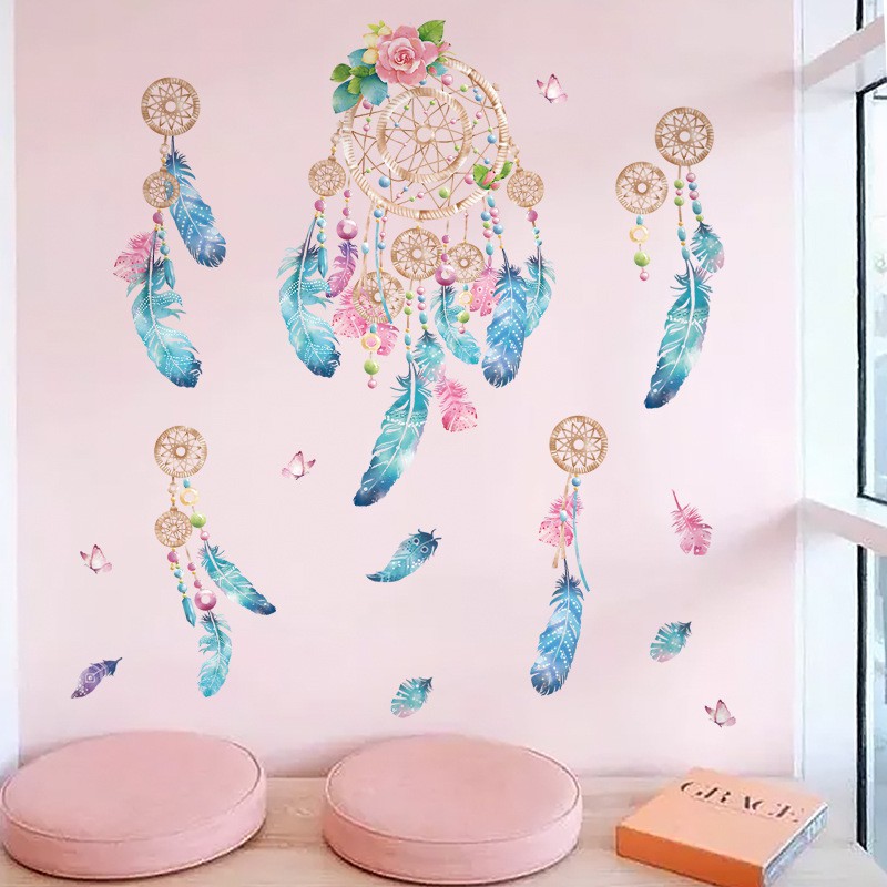 Tranh dán tường trang trí ký túc xá, decal dán tường trang trí decor phòng ngủ (Dream Catcher)