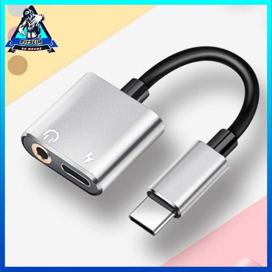 Bộ chuyển đổi ổ cắm 2 trong 1 USB Type-C sang 3,5mm Loại C Bộ chia bộ điều hợp âm thanh sạc