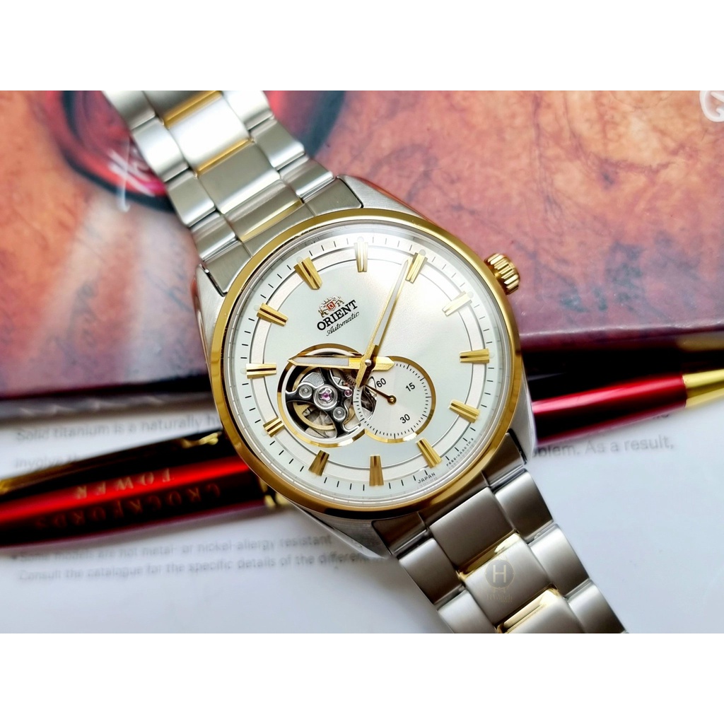 Đồng hồ Nam chính hãng Orient Automatic RA-AR0001S10B/RA-AR0001S00C Size 41,Hở tim-Máy cơ tự động-Dây kim loại Demi vàng