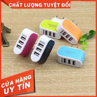 Củ sạc 3 cổng usb sạc điện thoại có nhiều màu. củ gồm 3 cổng usb 3.1a tiện dụng