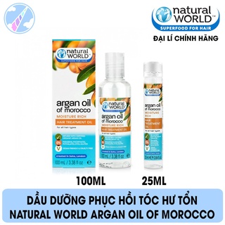 Dầu Dưỡng Tóc Dưỡng Ẩm, Hư Tổn, Kích Thích Mọc Tóc Natural World Argan Oil Of Morocco Moisture Rich Hair Treatment Oil