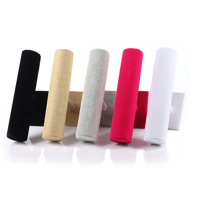 Giá Chữ T Trưng Bày Trang Sức / Đồng Hồ / Vòng Tay Bằng Da PU / Nhung