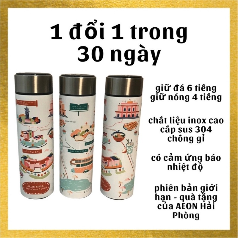 Bình Giữ Nhiệt Inox 304 Cao Cấp Chống GỉBáo Nhiệt Độ Đèn Led