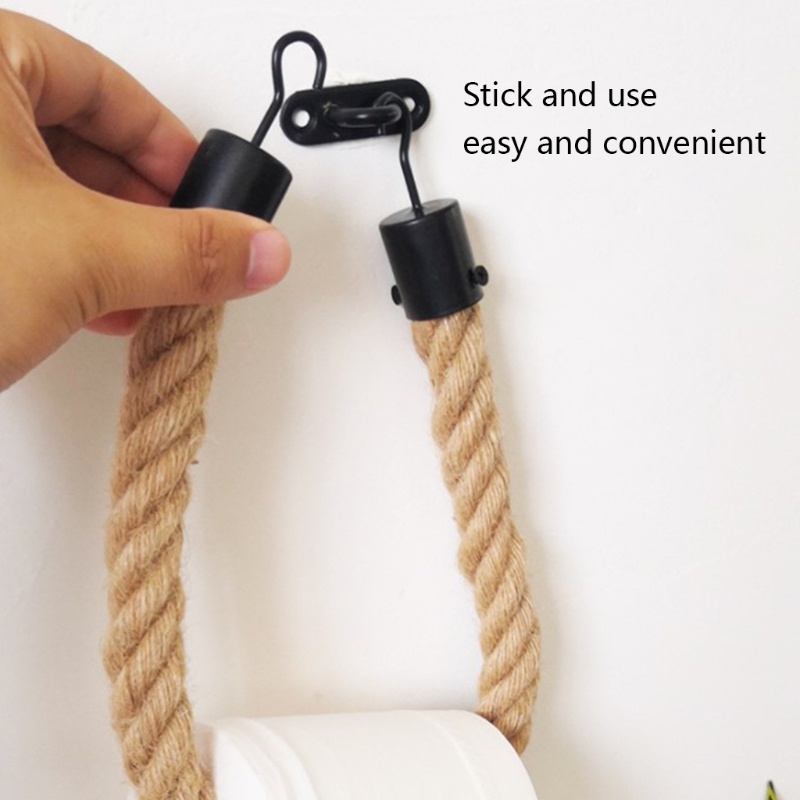 Giá Đỡ Khăn Giấy / Khăn Giấy Bằng Dây Thừng Cotton Bện Vintage Không Cần Đóng Đinh