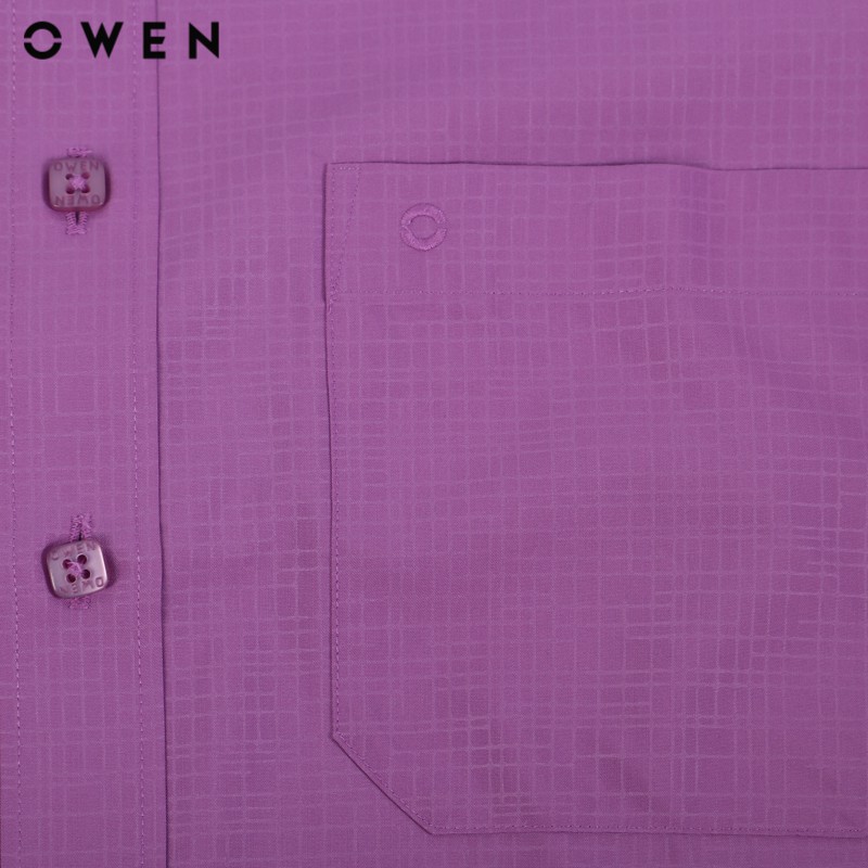 Áo sơ mi ngắn tay nam Owen chất Modal dáng Bodyfit màu tím - BA80969N | BigBuy360 - bigbuy360.vn