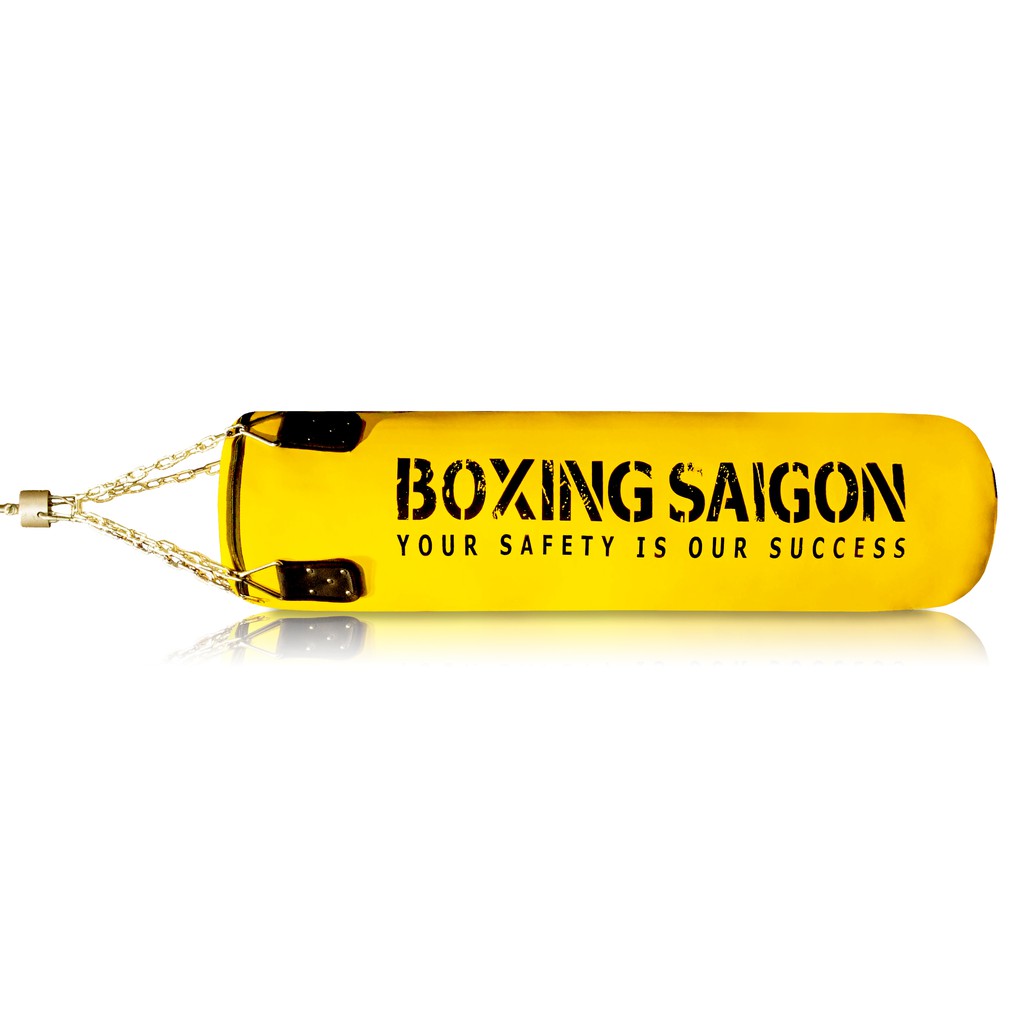 Bao cát đấm bốc Boxing Saigon 1m2 dây xích - Vàng [ TẶNG KÈM MÓC TREO TRỊ GIÁ 250K ]