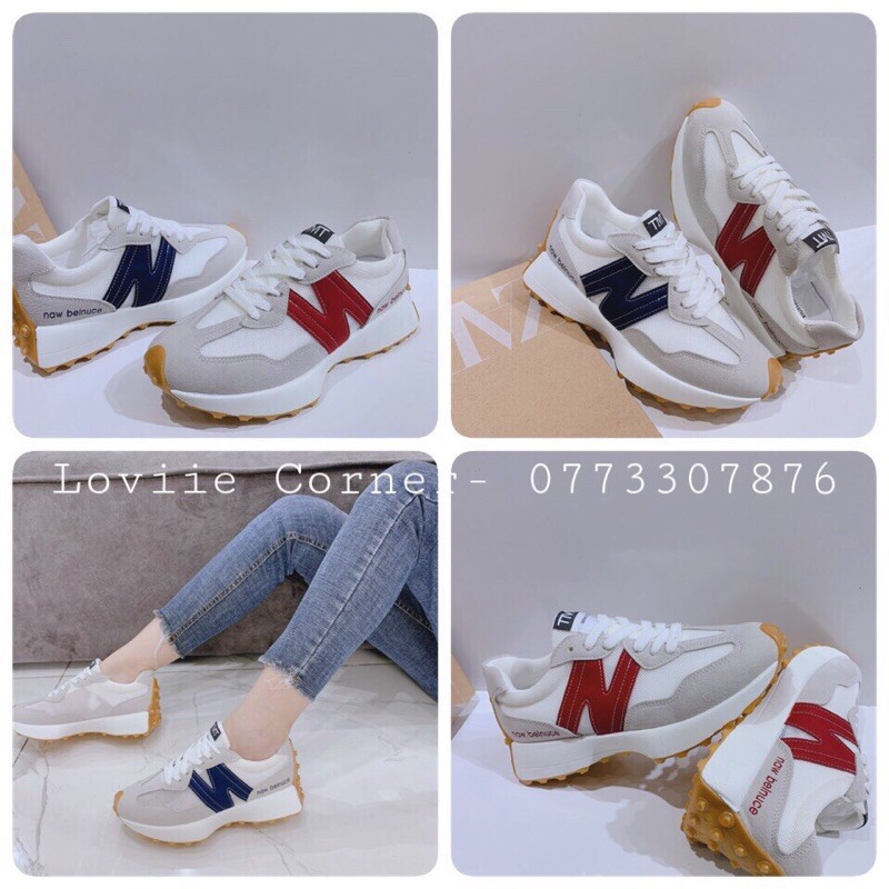 LOVIIECORNER- GIÀY BATA NỮ THỜI TRANG MŨI TRÒN ĐẾ ĐỘN 3CM - GIÀY BATA NỮ MŨI TRÒN ĐẾ ĐỘN 3 PHÂN -  ĐỎ XANH - B210503