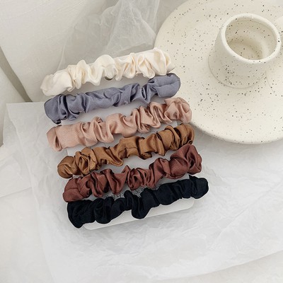 Scrunchies Nhỏ Cột Tóc Vải LIN Thanh Lịch Phong Cách Hàn Quốc