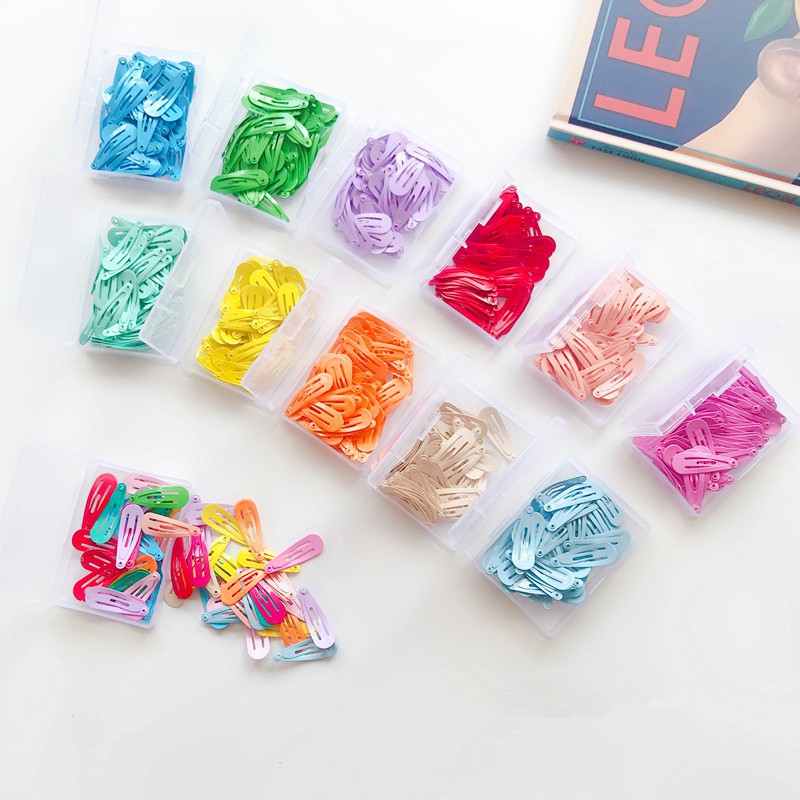 Kẹp tóc nữ màu kem trơn mini thời trang Hàn Nhật dài 3cm B693