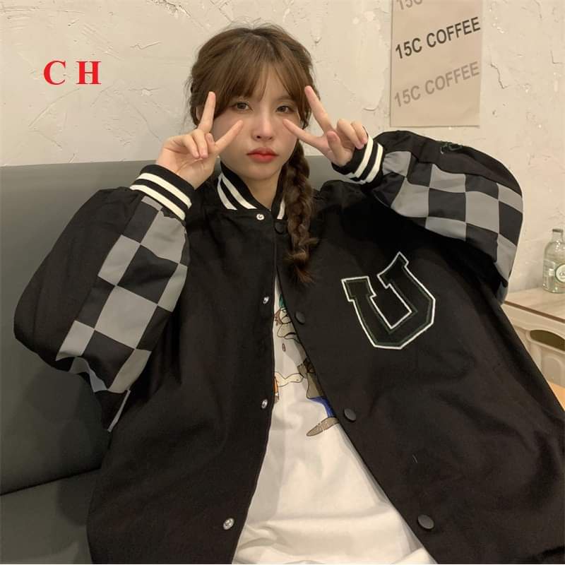Áo Khoác Bomber TaKeep Kar ÁO Bomber U karo chất PC tàu đanh dày form thụng tay bồng unisex