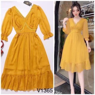 VÁY VOAN CỔ TIM TAY BỒNG 💋💋