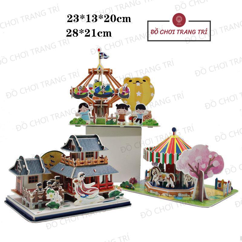 Mô hình 3D giấy tự ráp - Mô hình khu vui chơi trẻ em