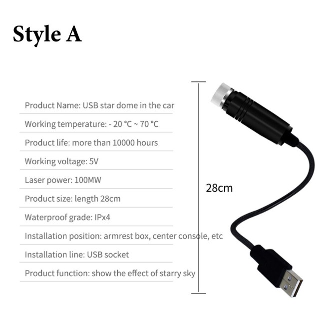 Đèn LED KEVANLY USB tạo hiệu ứng bầu trời sao trang trí nội thất xe hơi