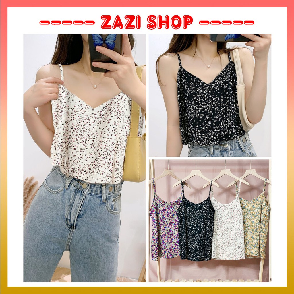 Áo hoa nhí  Áo 2 dây vintage, áo 2 dây hoa nhí  Áo hai dây hoa nhí, áo hai dây ulzzang cực xinh - ZaZi HD09