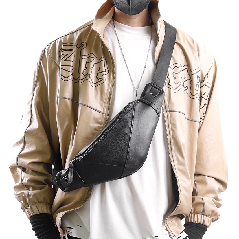 Túi bao tử nam da đẹp cao cấp PUKA túi đeo chéo nam chống nước thời trang giá rẻ unisex