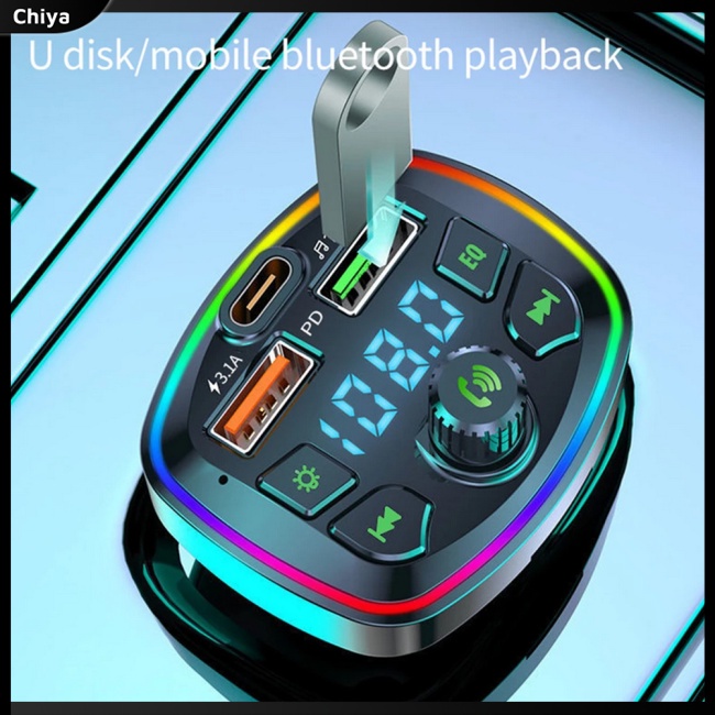 Máy Phát Fm Mp3 Tf / u 4.2a Có Đèn Nền Led Nền Chuyên Dụng Cho Xe Hơi