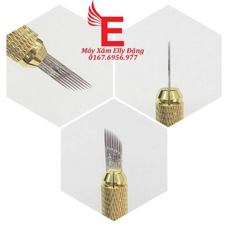 10 dao khắc lông mày ,Lưỡi Dao Vi Chạm 2 Hàng, kim vi chạm thẩm mỹ