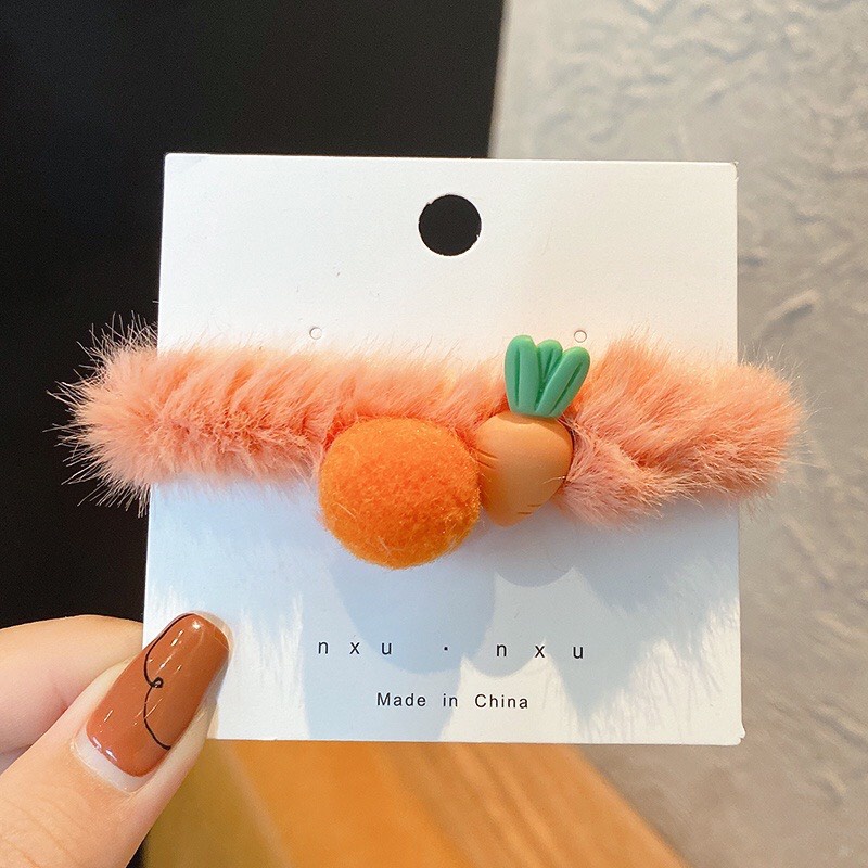 Buộc tóc lông nhung phong cách Hàn Quốc họa tiết hoạt hình Cute