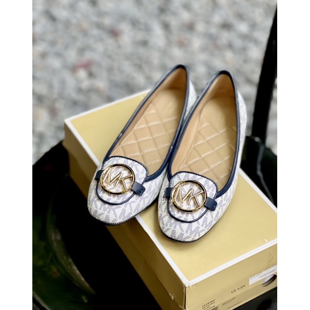 Giày búp bê nữ Michael Kors viền navy size fit chân 35.5/36 - Cam Kết Authentic trọn đời, hàng nhập Mỹ
