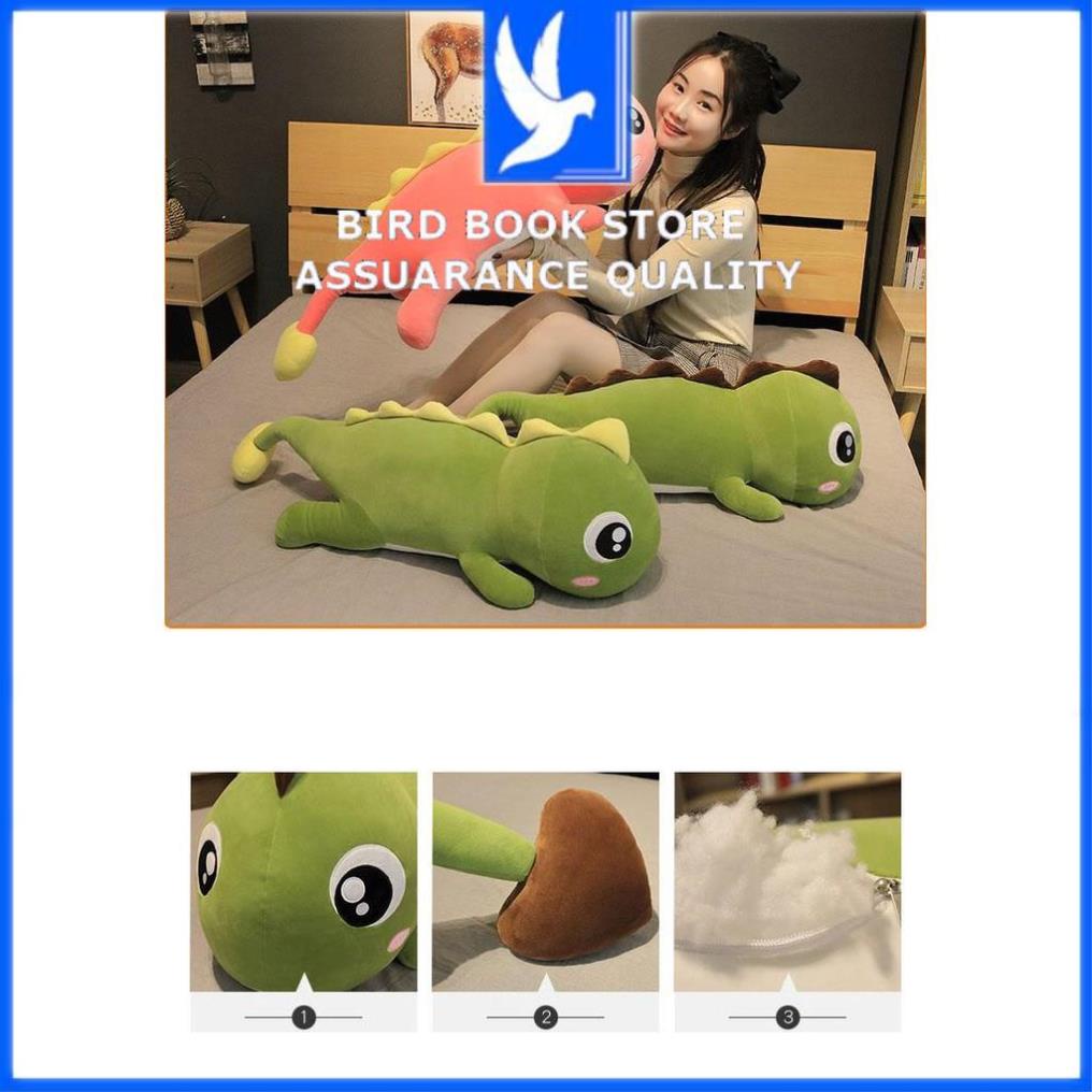 Gối ôm gấu bông Khủng Long Mắt Lồi  hot hit vải nhung co dãn 4 chiều hàng cao cấp Bird book