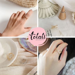 [Có Video] Nhẫn nữ nhỏ ĐẸP HÀN QUỐC -  hình chữ X - size16mm N001