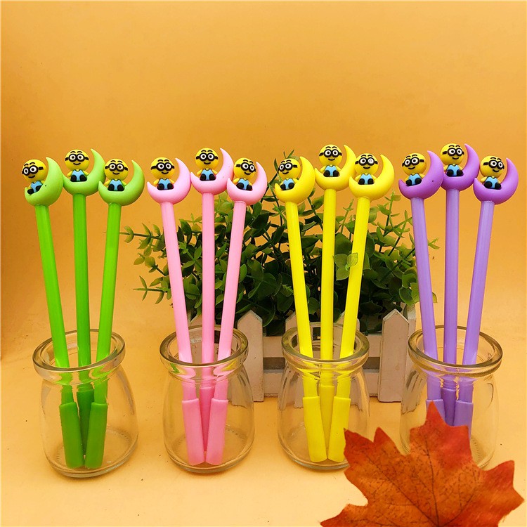 Bút minion lúc lắc D47 mực  hoạt hình dễ thương  kute viết gel