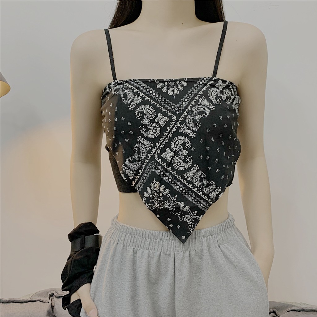 (Xả kho) Áo yếm croptop Y2K áo yếm Y2K Áo yếm quây 2 dây