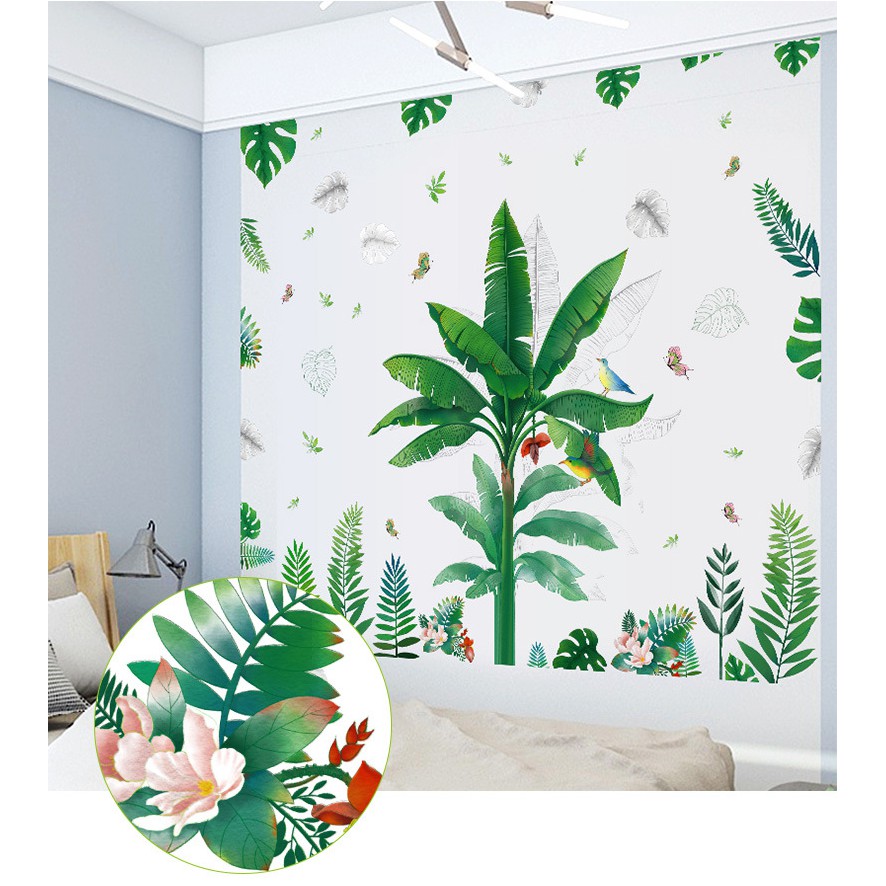 Decal dán tường Cây chuối mùa xuân hiện đại