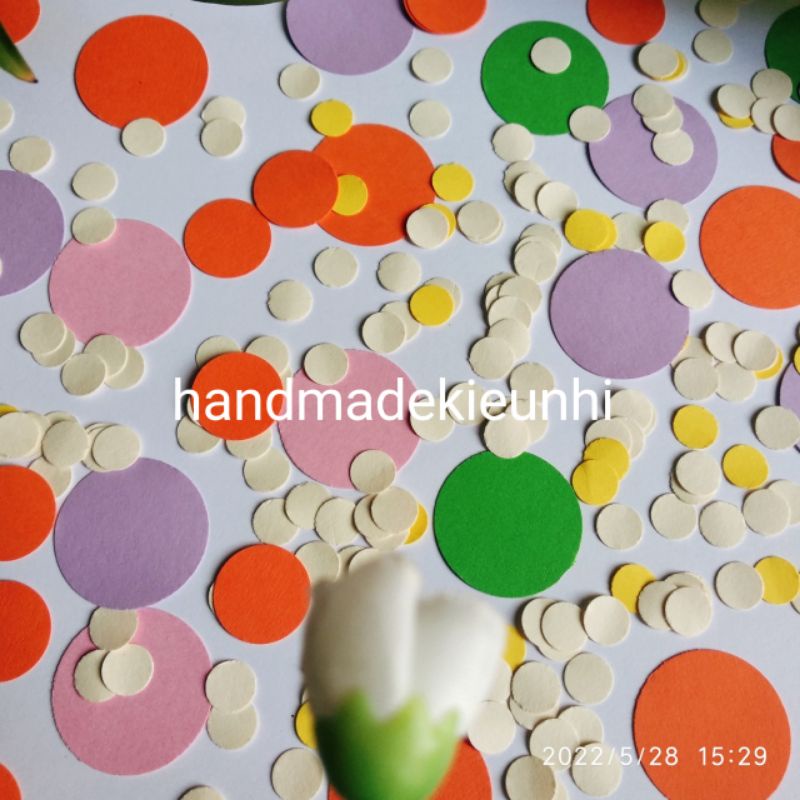 60 - 100 - 150 HÌNH TRÒN bằng giấy màu cứng, 3 SIZE - hình trang trí mầm non, thủ công, handmade, giấy màu, thiệp, lì xì