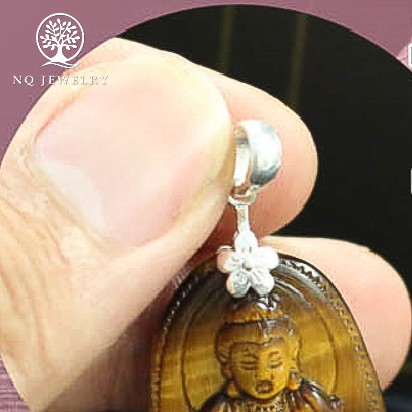 Khoen bạc móc mặt họa tiết hoa mai 5 cánh - NQ Jewelry
