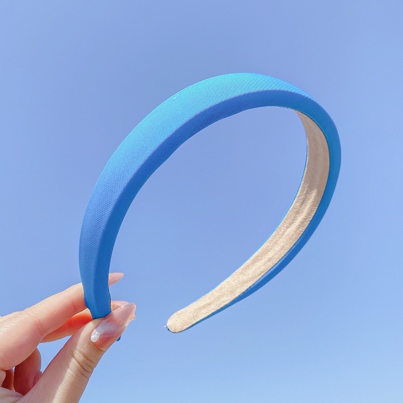 Băng đô cài tóc xốp trơn màu xinh phong cách hàn quốc