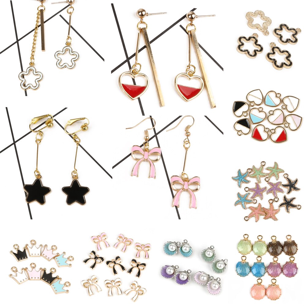 Mặt vòng cổ hình vương miện/ sao biển tráng men nhiều kiểu dành cho làm vòng tay/dây chuyền thủ công DIY