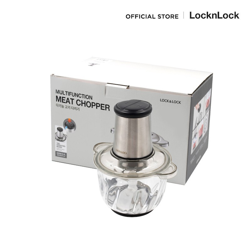 Lock&amp;Lock- máy xay thịt dung tích lớn Meat Chopper EJM186SLV cối 2.4L, 220-240V, 50/60Hz, 400W, chính hãng BH 12 tháng