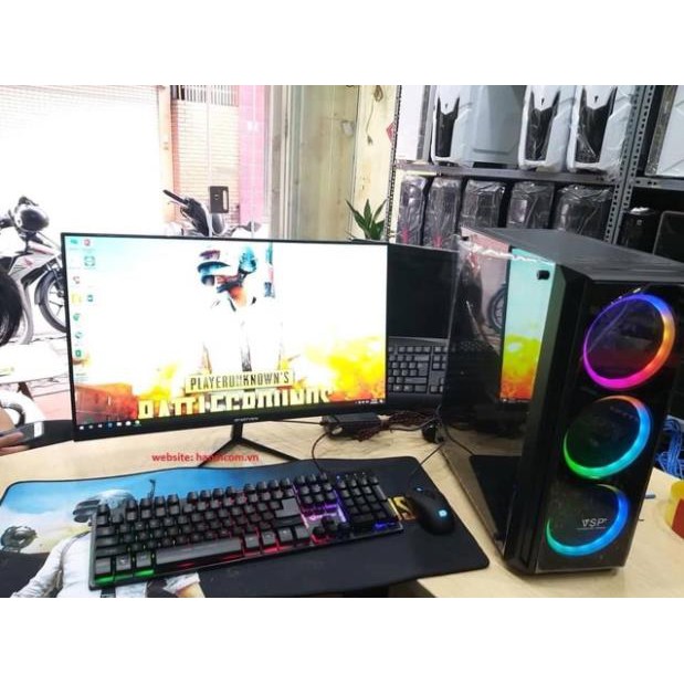 Bộ Case máy tính chơi game LOL Max setting. 3 Fan led, Vỏ kính cường lực trong suốt | WebRaoVat - webraovat.net.vn