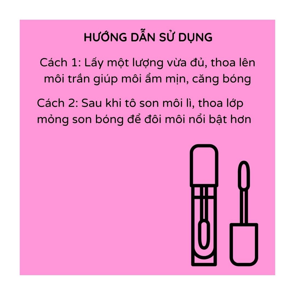 Son bóng dưỡng môi Nicka K lip gel dạng tuýp 15ml