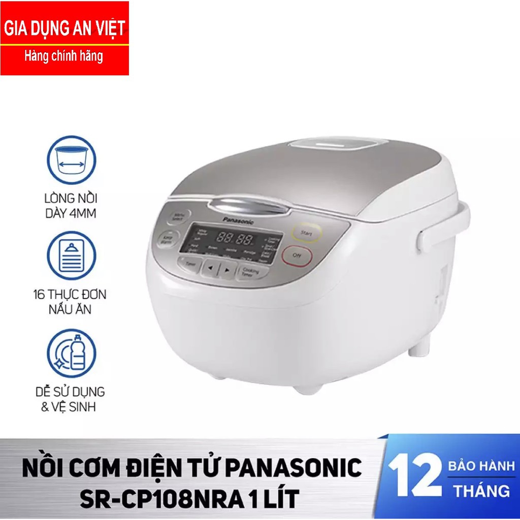 Nồi cơm điện tử Panasonic 1 lít SR-CP108NRA