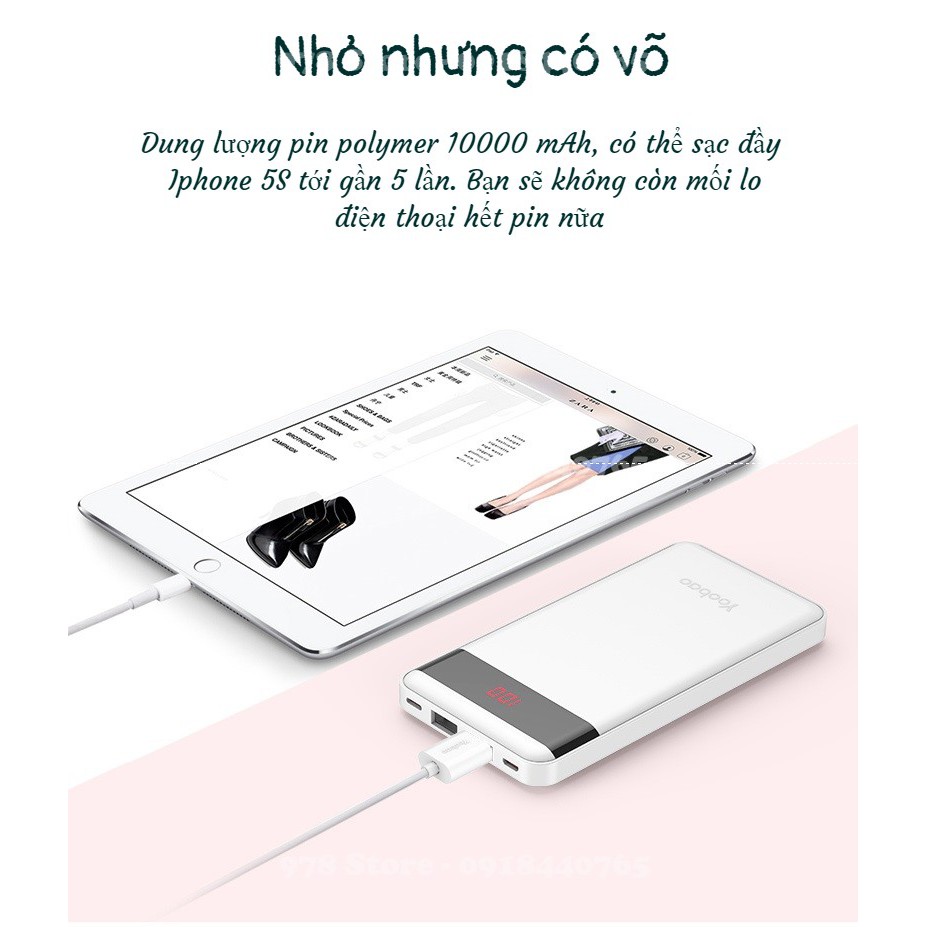 [CHÍNH HÃNG] Pin sạc dự phòng Yoobao P10000L 10000mAh -Pin dự phòng Yoobao S10-1 | BigBuy360 - bigbuy360.vn