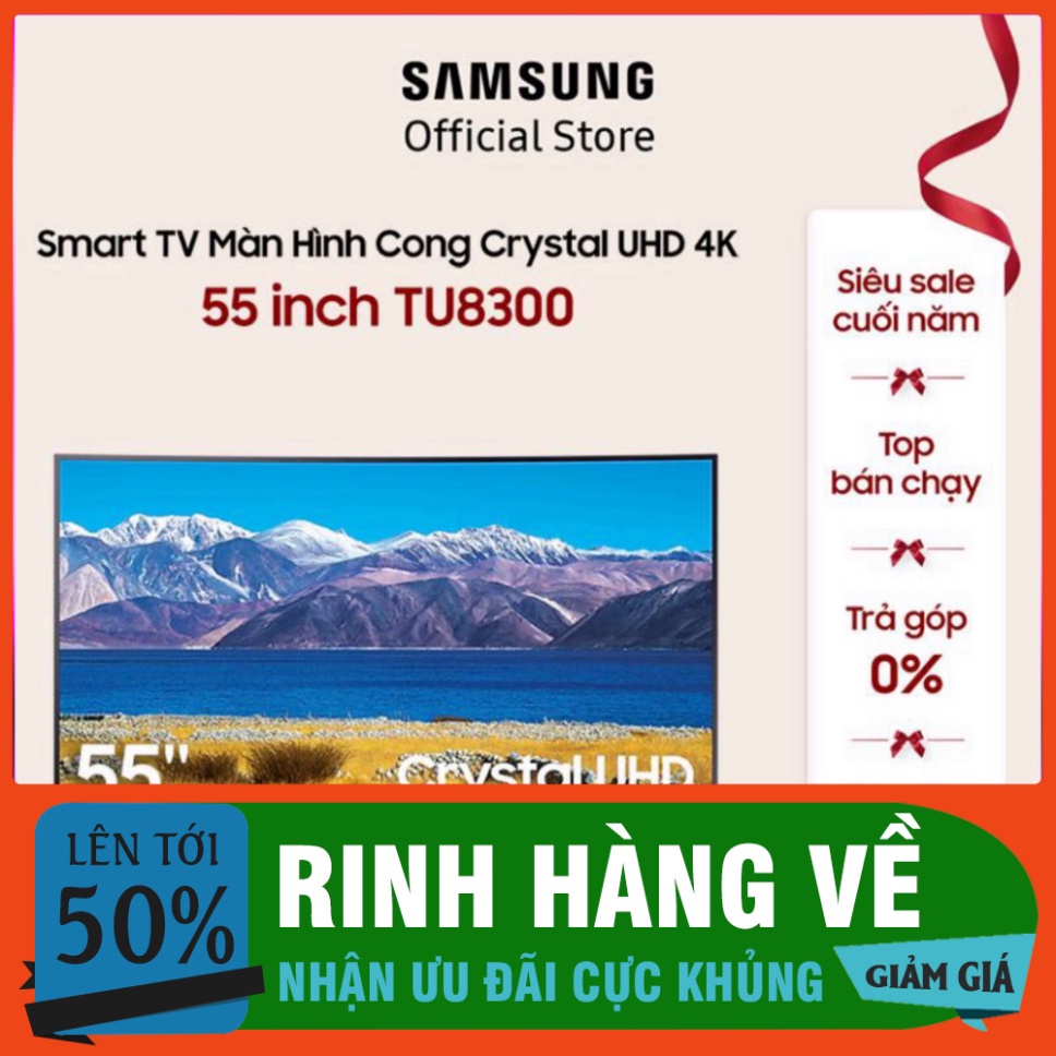 Smart Tivi Samsung Màn Hình Cong Crystal 55 inch UA55TU8300KXXV - Miễn phí lắp đặt