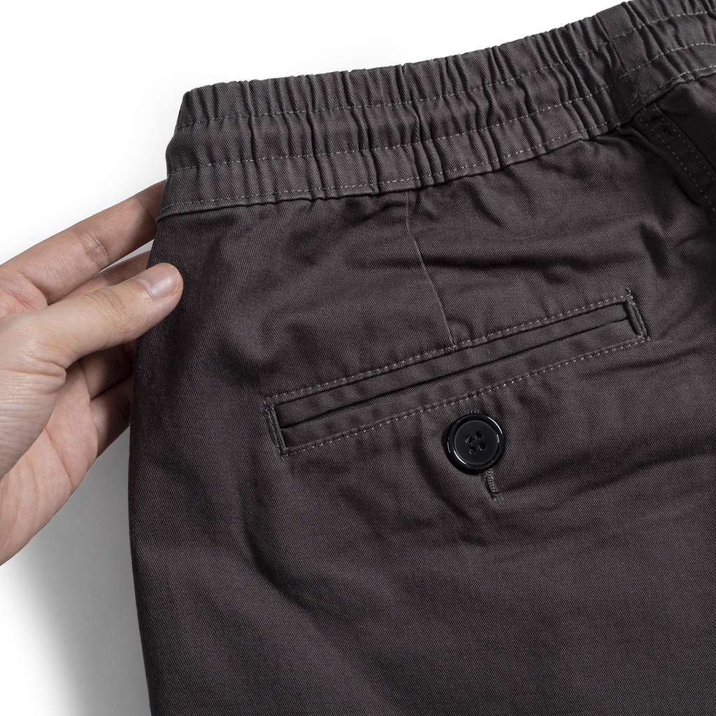 Quần short nam kaki BASIS, dây rút, vải kaki co giãn, form vừa vặn QK04