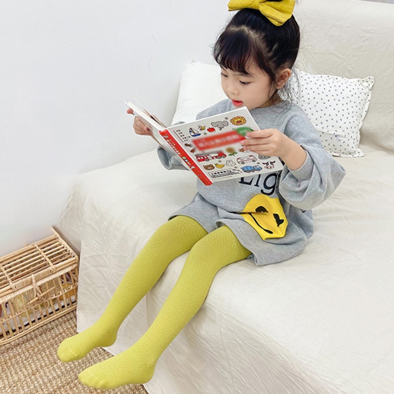 Quần tất cotton co giãn màu trơn thời trang xuân thu dành cho bé gái