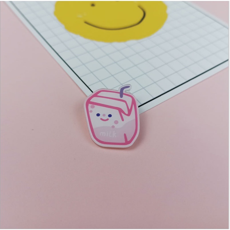 Sticker cute pin cài áo phụ kiện trang trí túi xách balo