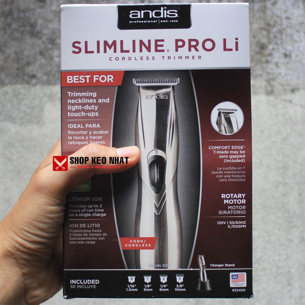 Tông đơ chấn viền Andis Slimline Pro li ( Màu bạc )