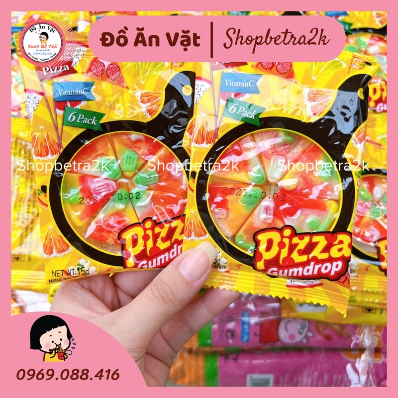 Kẹo dẻo hình Pizza cute hương trái cây (6miếng)