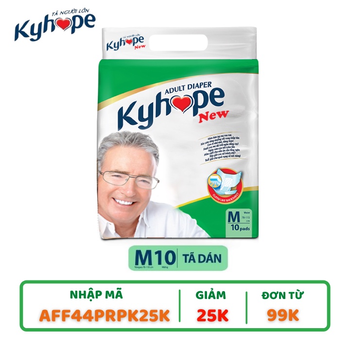 Tã dán Kyhope New size M10 miếng - Công nghệ Nhật Bản, lõi 3D siêu thấm hút giúp bề mặt tã luôn khô thoáng