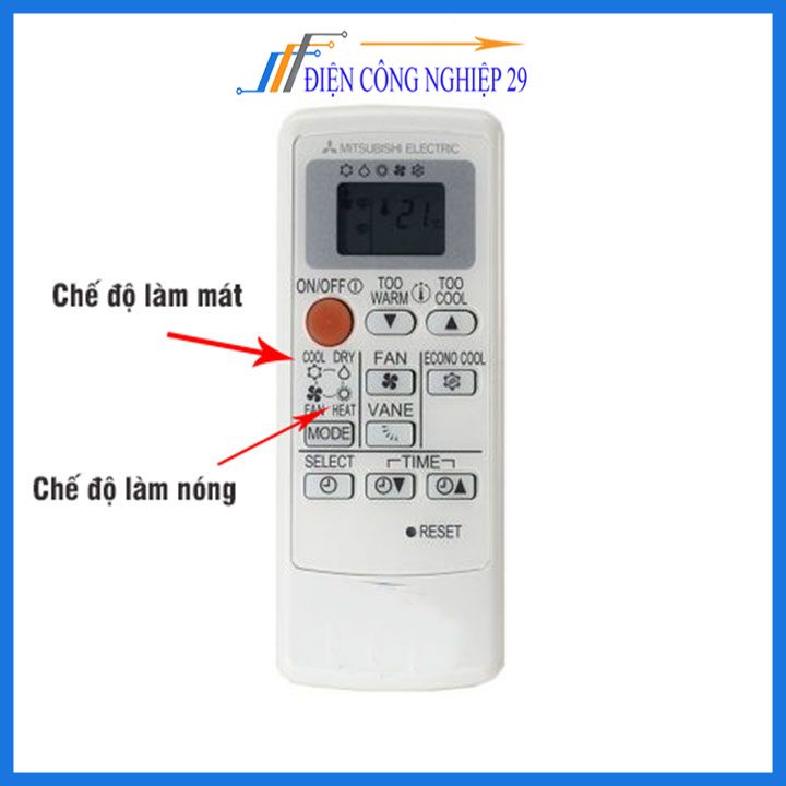 Điều khiển điều hoà Fujitsu 2 chiều Nút cam -dùng được cho máy bãi nhật