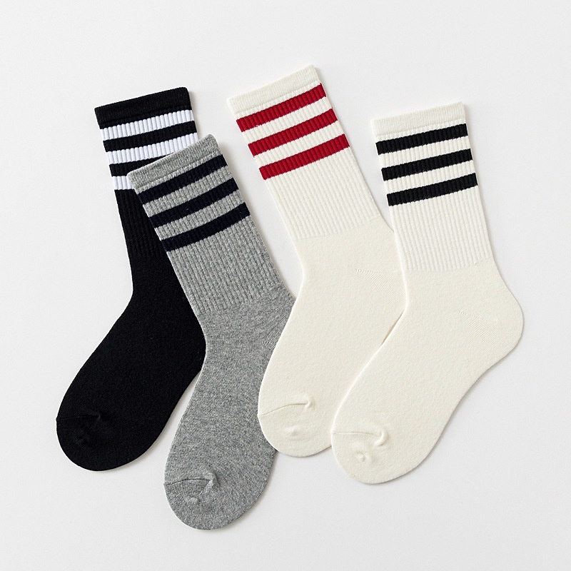 Đôi vớ cotton thoáng khí họa tiết kẻ sọc thời trang harajuku đường phố Hàn Quốc 2022 tùy chọn màu sắc