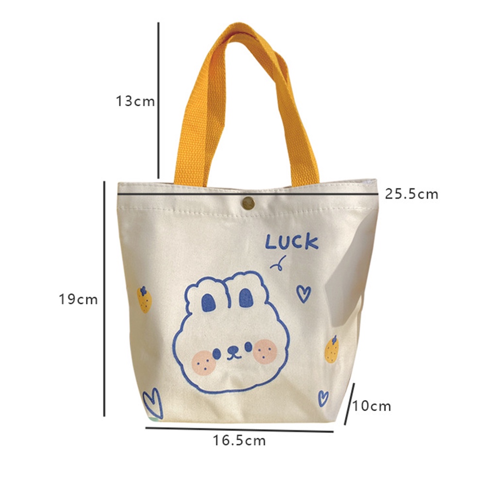 Túi vải In Họa Tiết Hoạt Hình Dễ Thương Phong Cách Hàn Quốc Cho Nữ