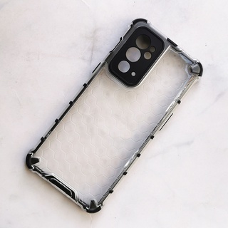 Ốp điện thoại TPU PC Hybrid trong mờ chống sốc họa tiết tổ ong dành cho OnePlus 9RT 5G
