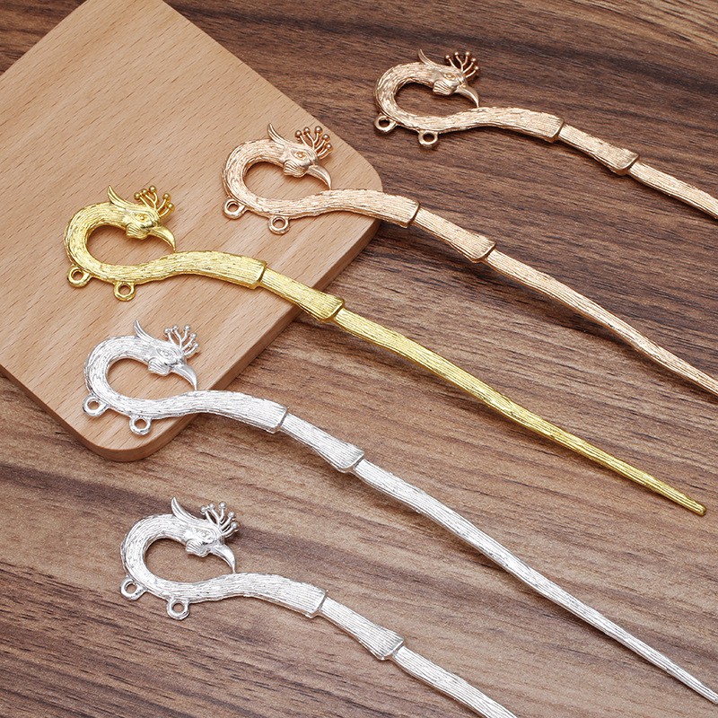 Cán trâm cài phượng cửu nguyên liệu làm trâm làm trang sức cổ trang cosplay cổ phục